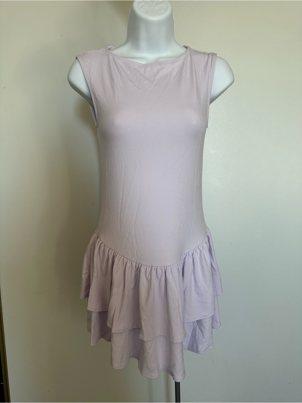 Lavender Drop Waist Ruffled Mini Dress